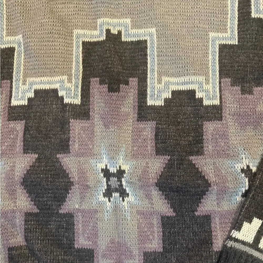 Vtg 90s Southwestern Wool Blend Sweater Western Ranch Aztec Geometric Mens XL